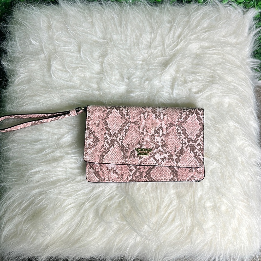 Pink Snake skin wristlet Victoria secret